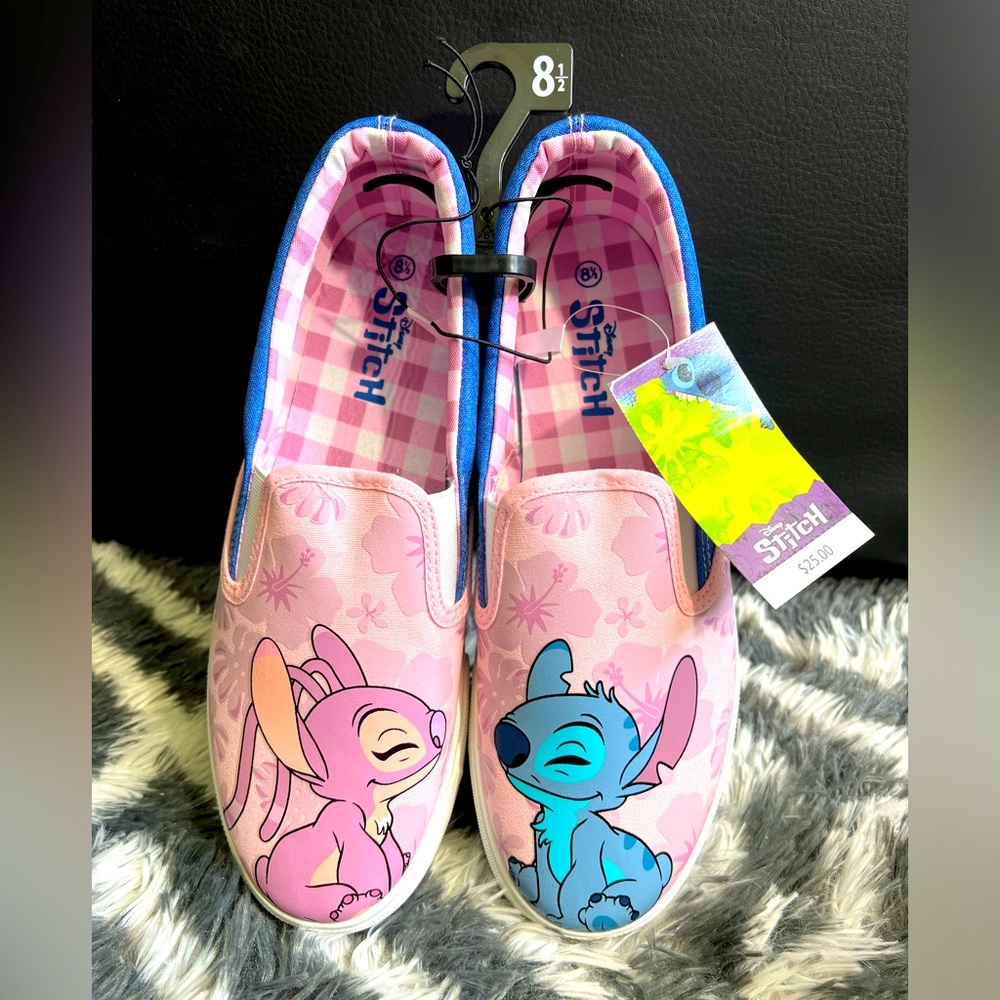 Stitch and Angel Slip On Canvas Shoes Disney x Ground Up size 9 NWT